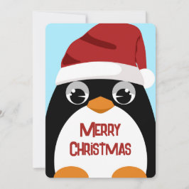 Cute Penguin med Santa Hat God jul Art Julkort