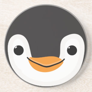 Cute Penguin med Scarf och underteckna Underlägg Sandsten