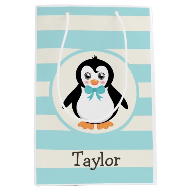 Cute Penguin med Turquise Bowtie (Framsidan)