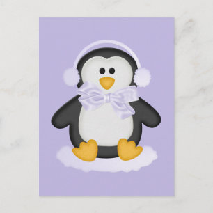Cute Penguin med vit bas Vykort