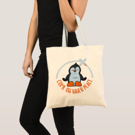 Cute Penguin Meditation Yoga Tote Bag Tygkasse