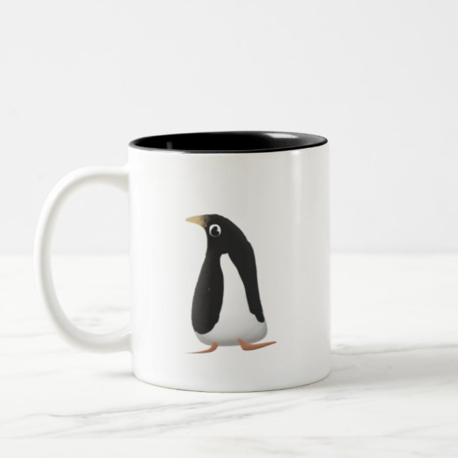 Cute Penguin Mug | Black Two-Tone Coffee Cup Två-Tonad Mugg (Vänster)
