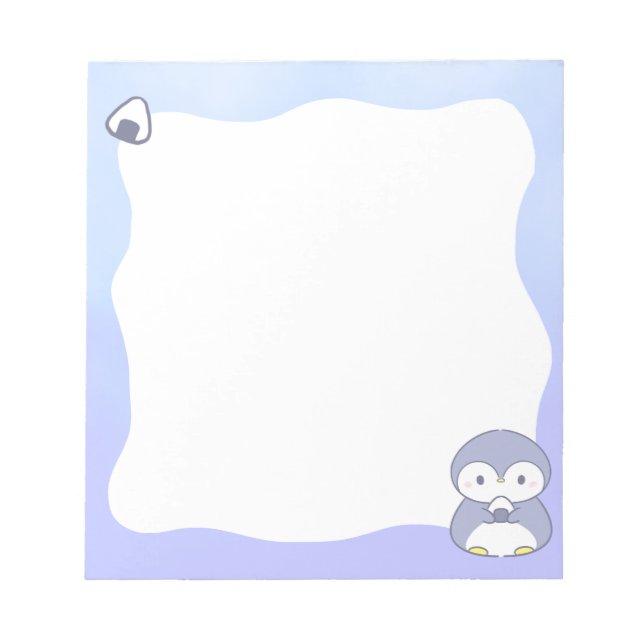Cute Penguin Notepad | Kawaii Pastel Memo Pad (Framsida)