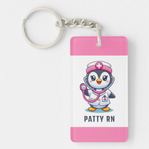 Cute Penguin Nurse Rosa Stethoscope Anpassningsbar