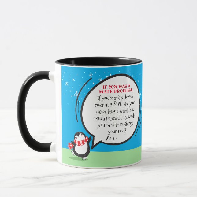 Cute Penguin, nyårsoffert för matematikproblem Mug Mugg (Vänster)