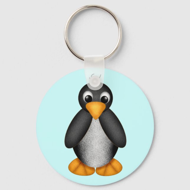 Cute Penguin-Nyckelring - Anpassad Nyckelring (Framsida)