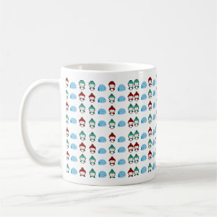Cute penguin och iglooformad, sömlös baksida kaffemugg