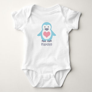 Cute Penguin och Rosa Heart Personlig T Shirt