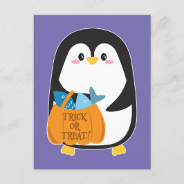 Cute penguin på Halloween - Vykort