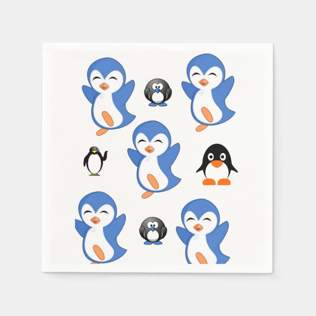 Cute Penguin Paper Napkins Pappersservett (Framsidan)