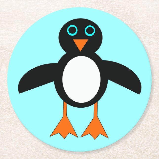 Cute Penguin Papper Underlägg (Framsidan)