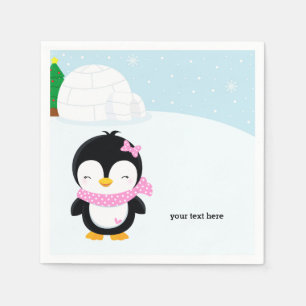 Cute penguin pappersservett