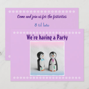 Cute Penguin-partiets inbjudan
