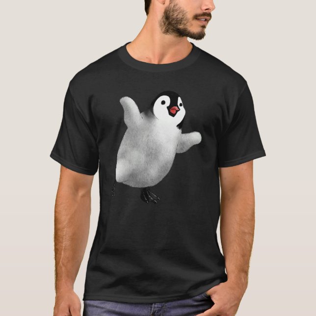 Cute Penguin Penguin Lycklig Penguin T Shirt (Framsida)