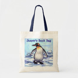Cute Penguin Personlig Bok Bag Tygkasse