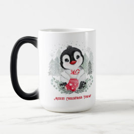 Cute Penguin Personlig jul Mugg