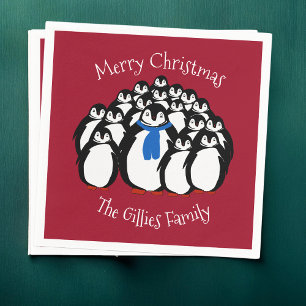 Cute Penguin Personlig, julklackor Pappersservett