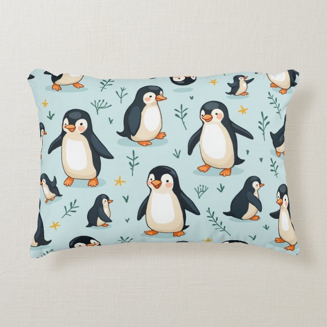 Cute Penguin Pillow 2 Prydnadskudde (Framsidan)