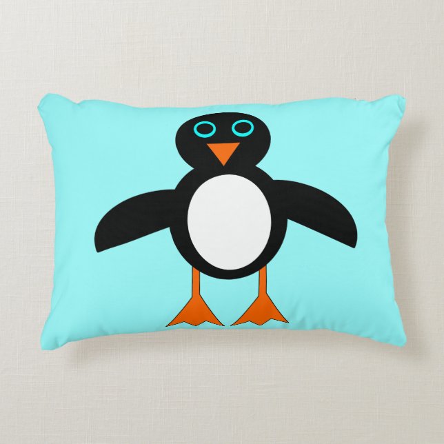 Cute Penguin Pillow Prydnadskudde (Framsidan)