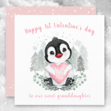 Cute Penguin rosa Valentine-dagskort
