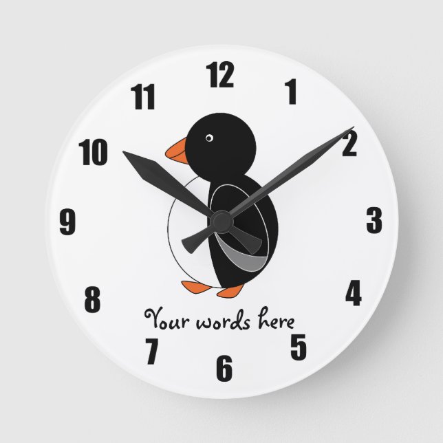 Cute penguin rund klocka (Framsida)