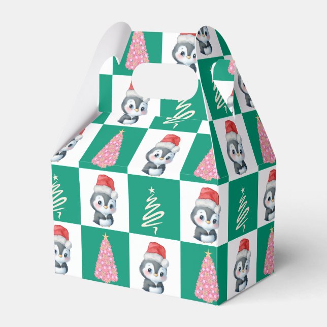 Cute Penguin Santa God jul träd party Presentaskar (Framsidan Sidan)