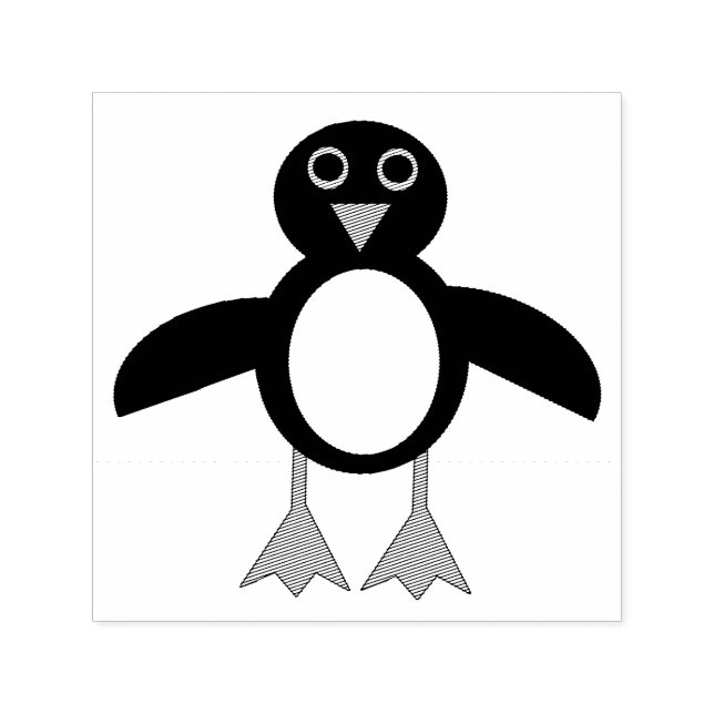 Cute Penguin Self Inking Frimärke Självfärgande Stämpel (Design)