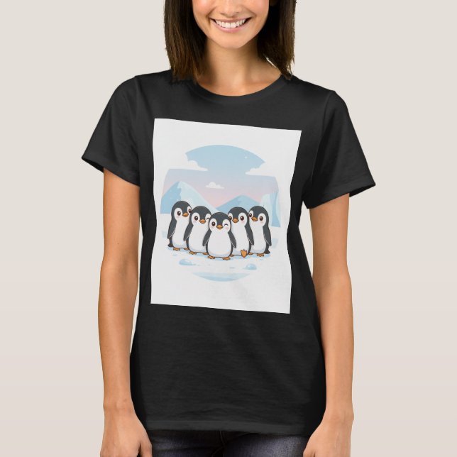 Cute Penguin Squad Women's T Shirt (Framsida)