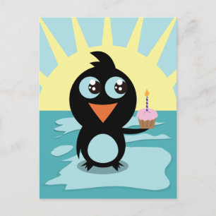 Cute Penguin Ställande is Vykort