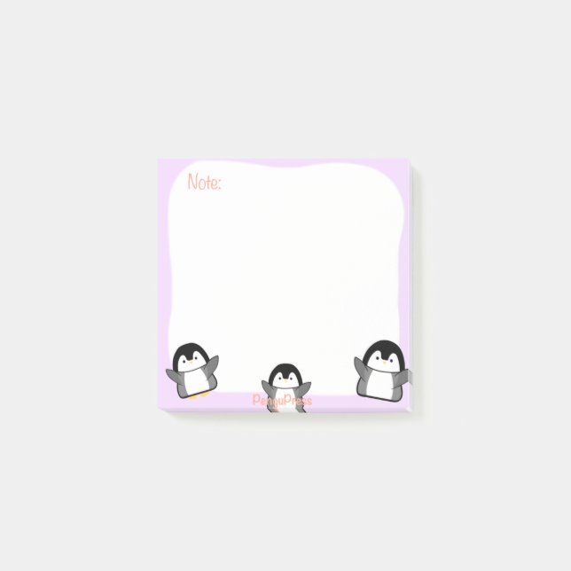 Cute Penguin Sticky Notes Post-it Block (Framsida)