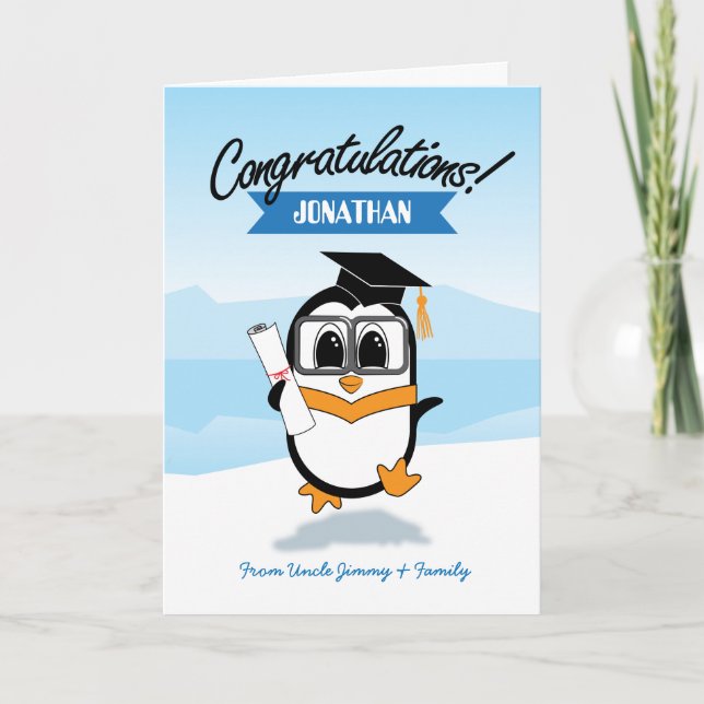 Cute Penguin Studenten-kort Kort (Framsida)