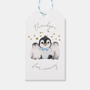 Cute Penguin Tack för kommande Presentetikett