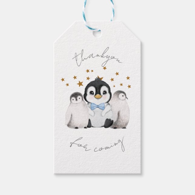 Cute Penguin Tack för kommande Presentetikett (Framsidan)