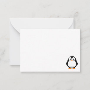 Cute Penguin Tecknad Anpassningsbar Anteckningskort