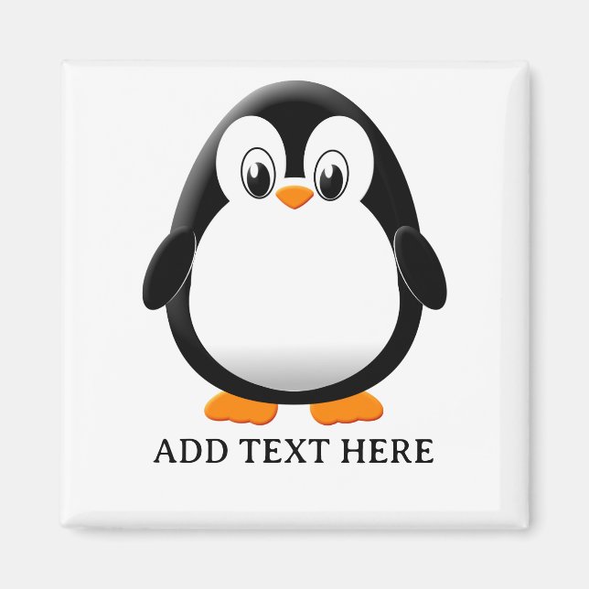 Cute Penguin Tecknad Anpassningsbar Magnet (Framsidan)