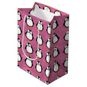 Cute Penguin Tecknad Anpassningsbar Rosa Vattenfär