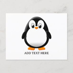 Cute Penguin Tecknad Anpassningsbar Vykort