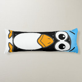 Cute Penguin-Tecknad Illustrated Blue Kroppskudde