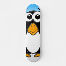 Cute Penguin-Tecknad Illustrated Blue