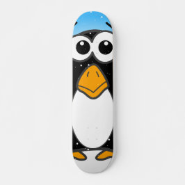 Cute Penguin-Tecknad Illustrated Blue Skateboard Bräda 19,5 Cm