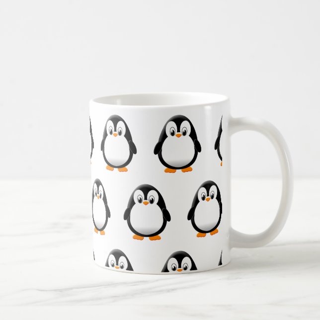 Cute Penguin Tecknad Kaffemugg (Höger)
