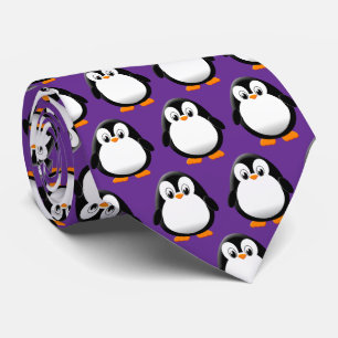 Cute Penguin Tecknad Lila Slips