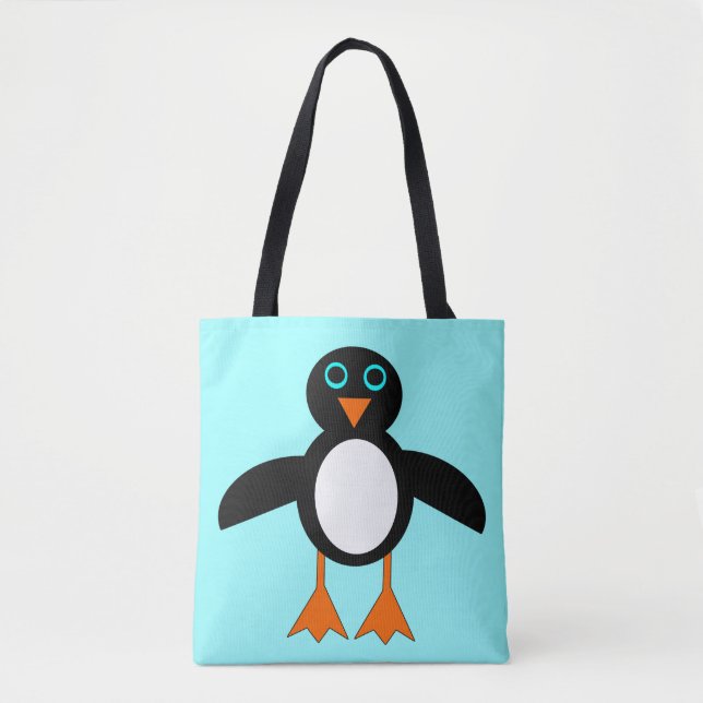 Cute Penguin Tote Bag Tygkasse (Framsida)