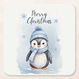 Cute Penguin Underlägg Papper Kvadrat