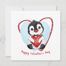 Cute Penguin Valentines dagskort Kort