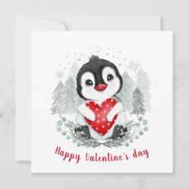 Cute Penguin Valentines dagskort Kort