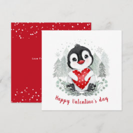 Cute Penguin Valentines dagskort Kort