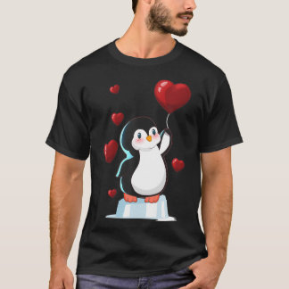 Cute Penguin Valentines Day Love Heart gift T Shirt