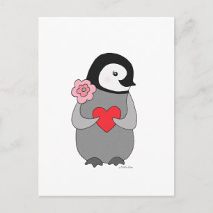 Cute Penguin-vykort Penguin I Kärlek du-vykort Vykort