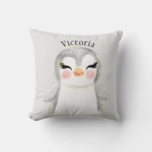 Cute Penguin Watercolor Namn Typography